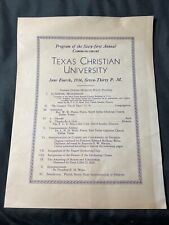 1934 TCU TEXAS CHRISTIAN UNIVERSITY Ft Worth TX 61st Commencement Program picture