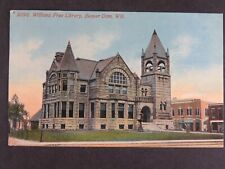 1913 Antique Postcard Williams Free Library Beaver Dam WI Hand Tinted B2780 picture