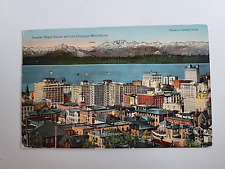 vintage postcard seattle washington puget sound and olympic mountains 1915 poste picture