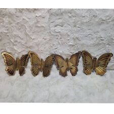 VTG HOMCO HOME INTERIORS METAL BUTTERFLIES SET OF 4 WALL HANGINGS MCM picture