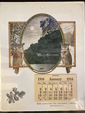 Vintage 1916 Calendar New Hampshire Fire Insurance Merry Christmas Calendar New picture