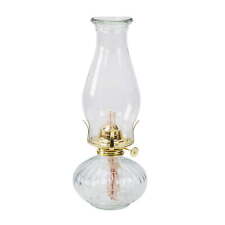  Clear Glass Oil Lamp with Gold Metal Accent picture