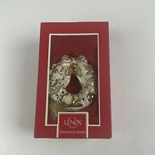 Lenox Porcelain Holiday Bejeweled Christmas Wreath Ornament~2002 picture