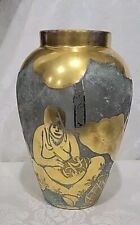 Antique B & C Limoges France HP Vase Heavy GOLD ENCRUSTED  1927 Signed UNUSUAL  picture