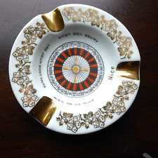 VTG France Limoges Monte Carlo Roulette 4” Wide Porcelain Ashtray E. Chalais picture