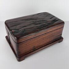 Vtg Hand Crafted Wood Box Stash 11in picture