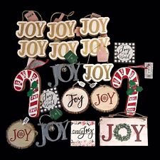 Huge Lot of 18 New JOY Christmas Ornaments Crafts Projects Crafting picture