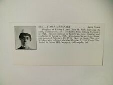 Flora Ruth Indianapolis IN Camp Pike Arkansas Red Cross Nurse 1921 WW1 Hero Pnel picture