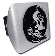 florida state seminole emblem logo brushed chrome trailer hitch cover usa made picture