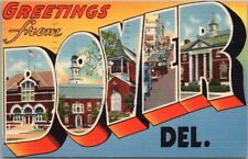 DOVER, Delaware Large Letter Postcard Multi-View / Tichnor Linen - 1941 Cancel picture