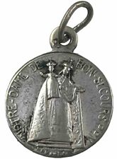 Vintage Catholic ND De Bon Secour, Sacred Heart Jesus Petite Silver Tone  Medal picture