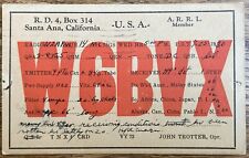 QSL Card - 1930 - Santa Ana, California USA - W6BVX - John Trotter Stamp picture