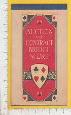 9211 Auction Bridge score bklt 1928 Barrows Oil Coal Brattleboro VT playing card picture
