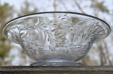 Antique Pairpoint Crystal Engraved Glass Footed Bowl Barrington Pattern picture