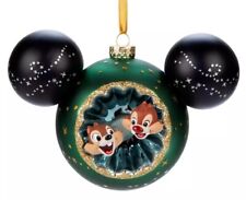 Nwt Chip 'n' Dale Sunburst Mouse Icon Ball Glass Ornament picture