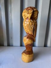 Vintage Owl Wood Carved Statue picture