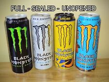 RARE BLACK MONSTER ENERGY DRINK FROM RUSSIA - SET OF FULL 449mL CANS picture