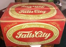 1958 Vintage Falls City Premium Beer Wax Cardboard Case w/15 Empty Bottles picture