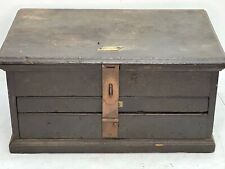 1880s victorian oak 2 drawer tool box cabinet tools paneled chisel pattern box picture