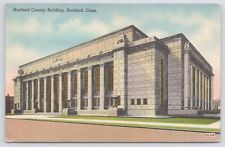 Linen~Hartford County Building Hartford Connecticut~Vintage Postcard picture