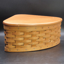 Longaberger 2002 Larger Corner Basket, Lid - Plastic Insert, Triangle, 11