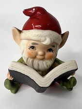 Homco Christmas Elf Figurine Reading Book picture
