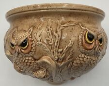 Vintage Mid Century Modern Ceramic Owl Wall Pocket Vase Owl Family AS-IS (37) picture