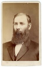 CIRCA 1800'S CDV Featuring Man With Full Beard in Suit Robinson Wheeling, WV picture