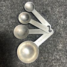 Vintage 4 Piece Aluminum Nesting Measuring Spoon Set Good Condition picture