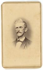 CIRCA 1870'S CDV Older Thin Man With Gaunt Features and Mustache Wearing Suit picture