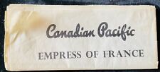 HUGE Canadian Pacific Empress of France Deck Plan 1958 picture
