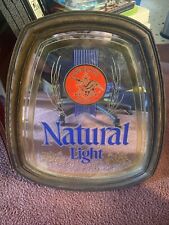 Natural Light Vintage Beer MirrorSign AnheuserBusch Budweiser Wood Frame ManCave picture