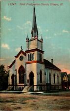 c1910s First Presbyterian Church Ottawa Illinois Vintage Postcard picture