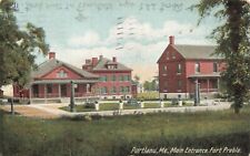 Postcard ME Portland Fort Preble Main Entrance 1906 deactivated 1950 SMCC Campus picture