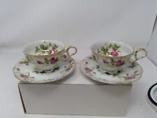 Pair of Vintage Lefton China Rose Cup & Saucer Sets picture