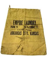 Vintage Empire Laundry Co XL  22x16 Canvas Sack Bag Arkansas City Kansas 1G picture