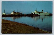 SS Straits of Mackinac & SS City of Cheboygan-St Ignace MI VTG Postcard 0882 picture