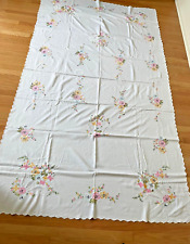 Large Floral Embroidered & Cutwork Table Cloth picture