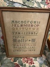 Cross Stitch Sampler framed 1898 19.5 x 15.5 South picture