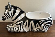 Vintage Porcelain Zebra Planter Italy 18.5”L picture