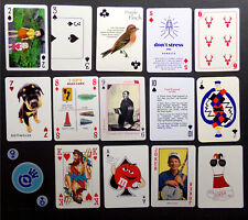 ODD PLAYING CARD LOT: 15x Rare Poker Singles Set Modern Vintage Retro Art Animal picture