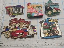 VTG Mixed lot of 5 refrigerator magnets Different Cities Arounf The USA picture