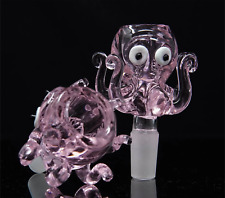 x2 Packs  14mm Thick  Glass Octopus Bong Bowl Head Pink picture