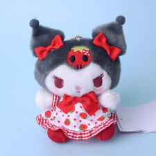 Cute Red Strawberry Kuromi Doll Toy Pendant Keychain Bag Backpack Key Chain gift picture