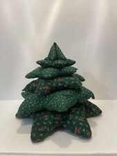 Vintage Handcrafted Handmade Fabric Christmas Pattern Tabletop Tree Decor picture