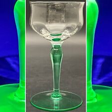 Tiffin Uranium Glass Art Deco Optic Cordial Wine Glass Made in USA 4.75