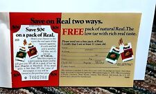 1978 Real Cigarettes Vintage Mail In Original Print Ad picture