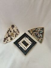 Vintage 1950's Mosaic Tile Ashtrays/Trinket Dish Bowls LOT picture