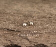 GENUINE Muonionalusta Meteorite Bead Stud Earrings #64 picture