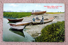 Rare ~ Vintage Postcard Salisbury Beach MA Massachusetts 1912 Clam Diggers picture